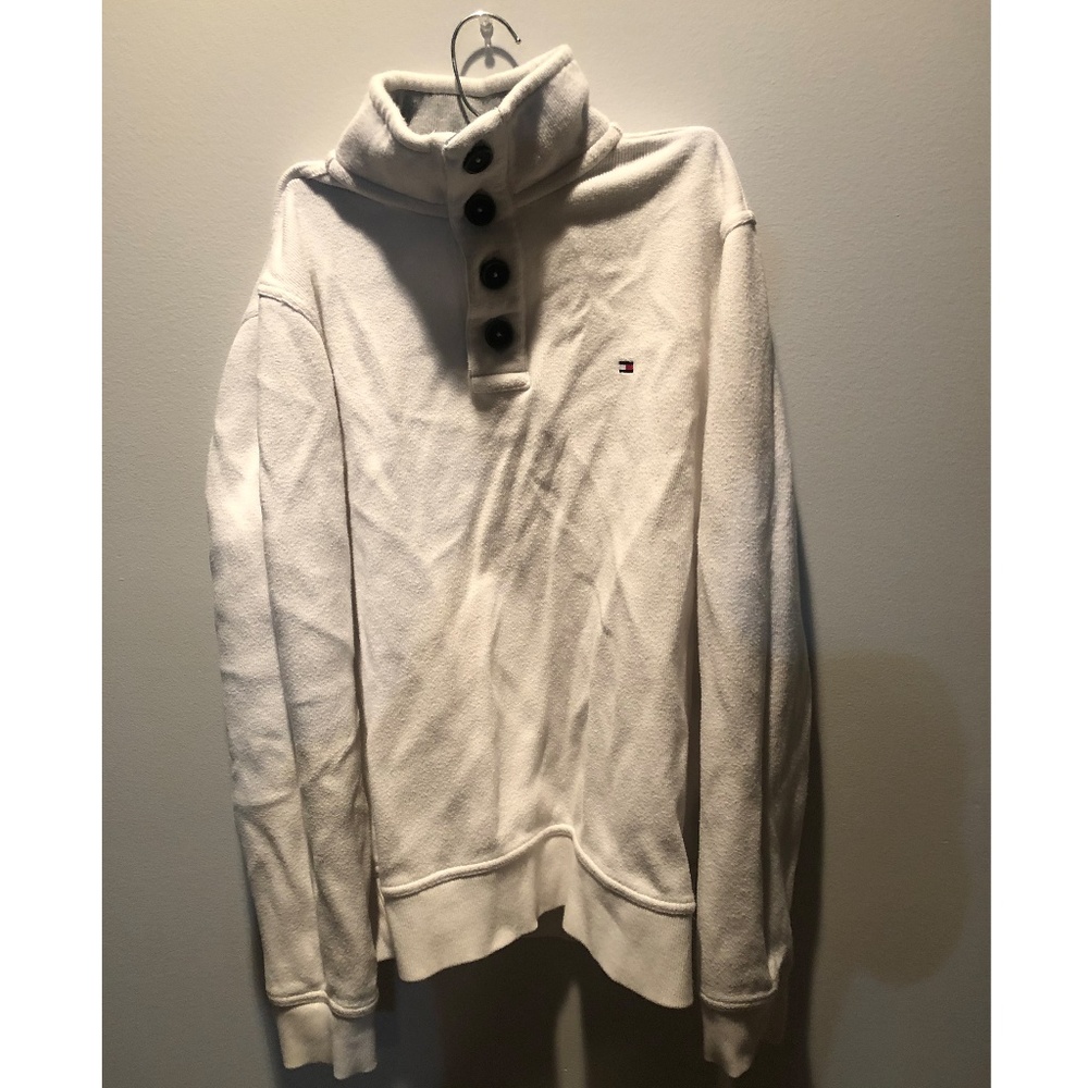 Cream Tan Sweatshirt Turtleneck Tommy Hilfiger